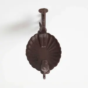 Homescapes Brown Decorative Bird Bath with Wall Bracket Cast Iron