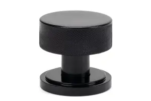 From The Anvil Black Brompton Mortice/Rim Knob Set (Art Deco)