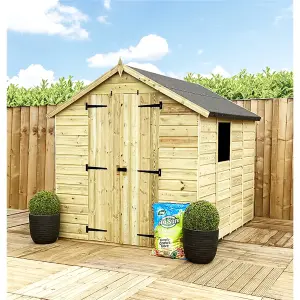 3 x 5 Garden Shed Pressure Treated T&G Double Door Apex Wooden Garden Shed - 1 Window (3' x 5') / (3ft x 5ft) (3x5)