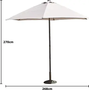 Schallen 2.7m UV50 Sturdy Straight Garden Outdoor Sun Umbrella Parasol- Green