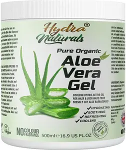 100% Pure Organic Aloe Vera Gel 500Ml Made From Freshly Cut Aloe For Face, Body, Hair, Sunburn, After Sun, Scars, Hydrating Cooling Refreshing Vegan