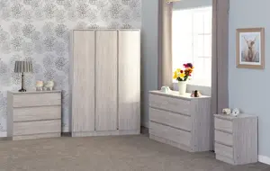 Malvern 3 Door Wardrobe in Beige Urban Snow Finish