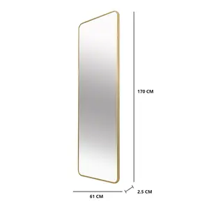 Kallas Metal Flat Wall Mirror Brass