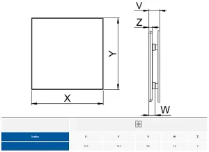 Awenta 100mm Timer Extractor Fan Inox Front Panel TRAX Wall Ceiling Ventilation