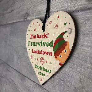 Funny Lockdown Sign Christmas Decoration Christmas Gift For Daughter Son Elf Sign