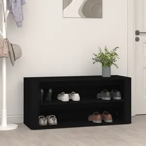 Berkfield Shoe Rack Black 100x35x45 cm Engineered Wood