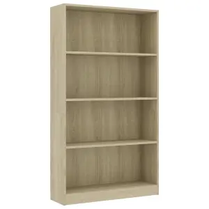 Berkfield 4-Tier Book Cabinet Sonoma Oak 80x24x142 cm Engineered Wood