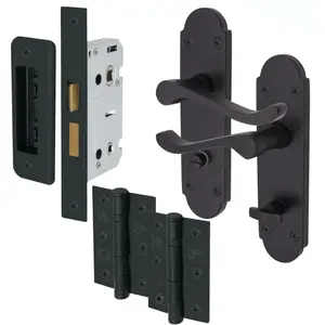 EAI - 3" Internal Door Hinges & Screws G7 FD30  - 76x50x2mm Square - Black