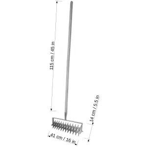 Cultivator, Rotary Hand Soil Scarifier Cultivator with Handle, 41 cm / 16 in Wide, Gardening and Farming Tool