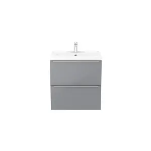 GoodHome Imandra Grey Wall-mounted Vanity unit & basin set - Includes Lana basin (W)604mm