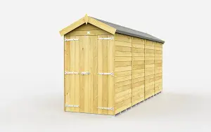 4 x 15 Feet Apex Shed - Double Door Without Windows - Wood - L454 x W118 x H217 cm