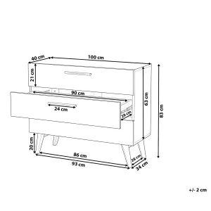 Beliani Scandinavian 3 Drawer Chest White SALEM