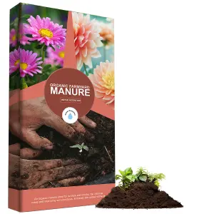 2 Bags ( 80 Litres) Organic Farmyard Manure For Gardeners Encouraging Healthy Plant Growth With Essential Nutrients