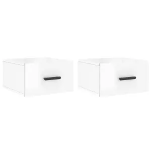 Berkfield Wall-mounted Bedside Cabinets 2 pcs High Gloss White 35x35x20 cm