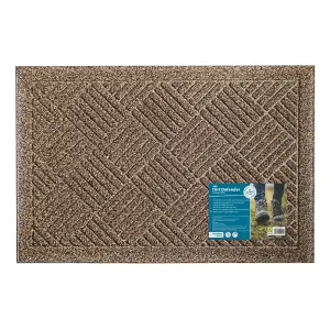 JVL Dirt Defender Scraper Doormat 40x60cm Square Beige