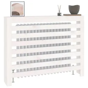 Berkfield Radiator Cover White 108.5x19x84 cm Solid Wood Pine