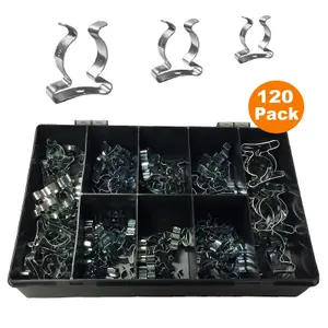 Homesmart 120 x Assorted Tool Spring Terry Clips Heavy Duty Storage/Shed Garage