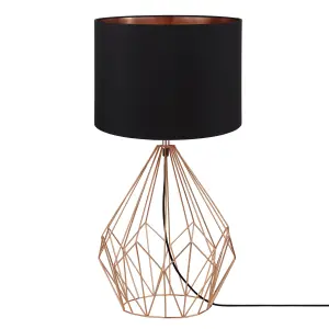 GoodHome Vertree Cage Copper effect Table light