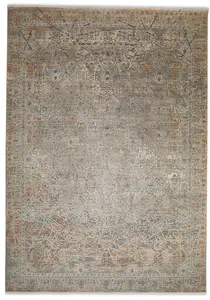 Beige Abstract Kilim Traditional Rug Easy to clean Living Room and Bedroom-120cm X 180cm