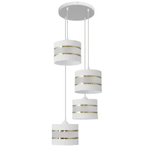 Luminosa Helen Cluster Pendant Ceiling Light White, Gold 35cm