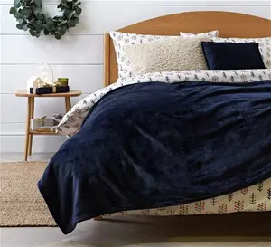 Argos Home Fleece Throw - Navy - 125x150cm