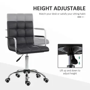 Vinsetto Mid Back Home Office Chair Swivel Computer Chair with Armrests, Black