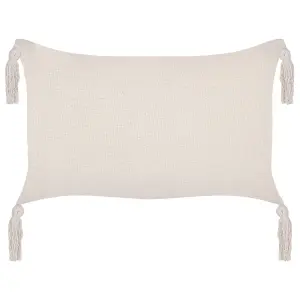 Set of 2 Cushions HAKONE 45 x 25 cm Geometric Light Beige