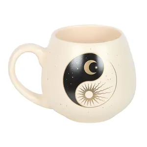 Something Different Yin Yang Round Mug Beige/Black (One Size)