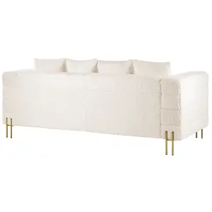 3 Seater Boucle Sofa White GRANNA