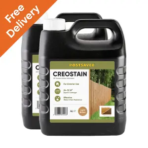 8L Creostain Fence Stain & Shed Paint (Light Brown) - Creosote / Creocote Substitute - Oil Based Wood Treatment (Free Delivery)