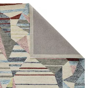 Handmade Luxurious Modern Easy to Clean Multicoloured Abstract Wool Rug for Living Room & Bedroom-160cm X 230cm