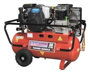 Sealey Air Compressor 50L Belt Drive Petrol Engine 4hp SA5040