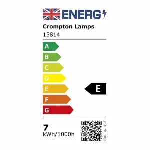 Crompton Lamps LED GLS 7W E27 Filament (5 Pack) Pearl Warm White (60W Eqv)