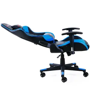 GTForce Pro ST Reclining Sports Racing Gaming Office Desk Pc Car Faux Leather Chair (Blue)