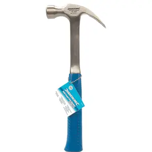 Silverline 16oz Solid Forged Claw Hammer Fibreglass Rubber Grip Handel