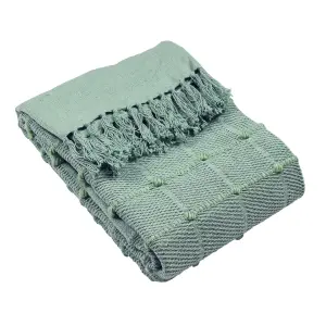 furn. Motti Woven Tufted Striped Tasselled Throw