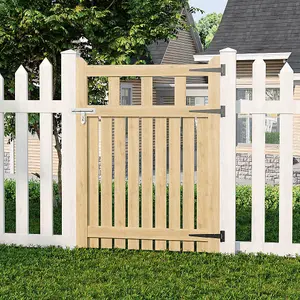 Garden Gate Wooden Fence Door with Door Latch for Home Yard 90cmW x 120cmH