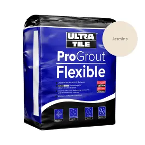 UltraTile ProGrout Flexible Waterproof All Purpose Tile Grout, 3kg - Jasmine