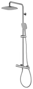 VURTU Hunsdon Thermostatic Shower with Fixed Shower Head, 1240(H) x 307(W), Chrome, 814609