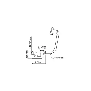 Flomasta 43mm Overflow bath filler