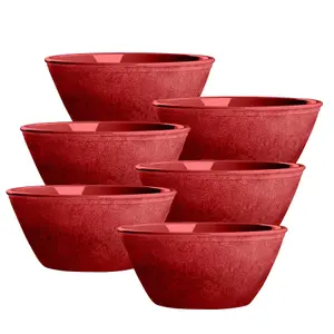 Purely Home Potters Reactive Glaze Red Melamine Bowls - Set of 6