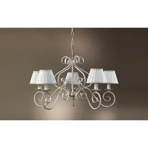 Luminosa Vivienne 5 Light Multi Arm Chandelier With Shades, White