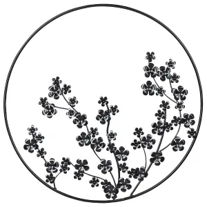 Wall Decor STRONTIUM Metal Floral Black