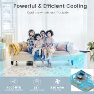 Costway 9000 BTU Air Conditioner 5-in-1 Air Cooling Heating Fan Dehumidifier