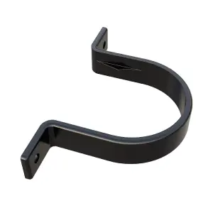 4 x Black Round 68mm Flush Downpipe Brackets, Freeflow Low Profile