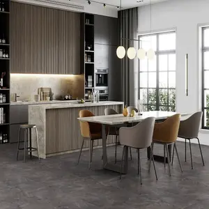 Grey Modern Concrete Effect Anti-Slip Vinyl Flooring For Kitchen, Bathroom, 2.9mm Thick Vinyl Sheet-1m(3'3") X 3m(9'9")-3m²