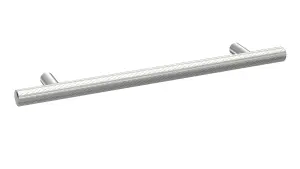 Furniture Handle Textured Knurled Bar Handle, 220mm (160mm Centres) - Satin Chrome