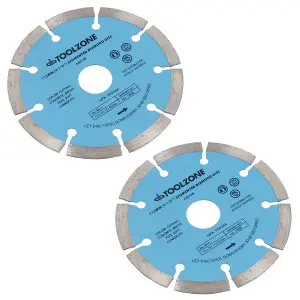 115mm 4-1/2in Segmented Diamond Cutting Disc Blade Stone Brick Angle Grinder 2pc