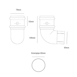 White Round Downpipe 92.5 Degree Offset Bend, Freeflow Rain Water Systems