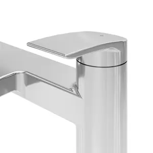 GoodHome Kariya Gloss Chrome effect Deck-mounted Manual Double Bath Filler Tap